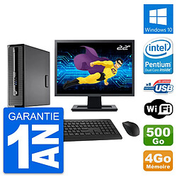 PC HP 400 G1 SFF Ecran 22" Intel G3220 RAM 4Go Disque 500Go Windows 10 Wifi - Occasion