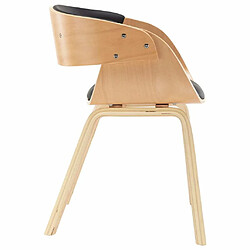 Acheter Maison Chic Lot de 2 Chaises à manger,Chaise pour cuisine,Solide Structure noir bois courbé et similicuir -MN63401