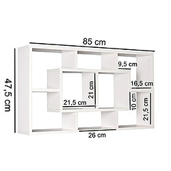 Mes Etagère murale 85x16x48 cm en bois blanc pas cher