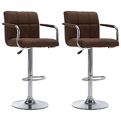 vidaXL Chaises de bar lot de 2 marron tissu