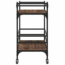 Maison Chic Desserte de cuisine | Chariot de cuisine | Meuble de rangement roulant chêne marron 82x40x78,5 cm bois d'ingénierie -GKD98170 pas cher