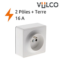 Acheter Prise simple 16A en saillie blanc - gamme Vulco - Zenitech