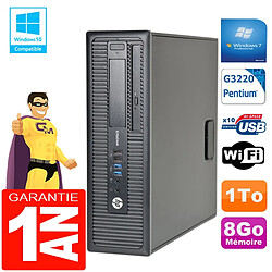 PC HP EliteDesk 800 G1 SFF Intel G3220 8Go Disque 1 To Graveur DVD Wifi W7 - Occasion