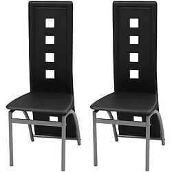 vidaXL Chaises à manger lot de 2 noir similicuir