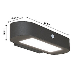 Applique solaire avec détecteur de mouvement IP44 (500Lm 6500K A++) Noire - Voltman