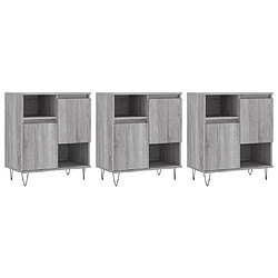 Maison Chic Ensemble de 3 Buffets,commode,console pour rangement Sonoma gris Bois d'ingénierie -MN20069