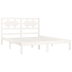 Acheter Maison Chic Lit Super King - Cadre de lit,Structure du lit Contemporain Blanc Bois de pin massif 180x200 cm -MN81728