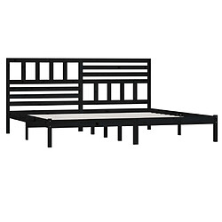 Avis Maison Chic Lit adulte - Lit simple Cadre de lit,Structure du lit Contemporain noir 180x200 cm Super King bois de pin massif -MN46114