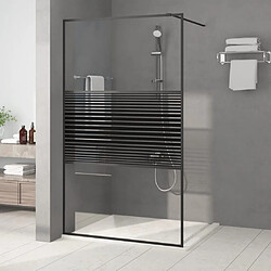 vidaXL Paroi de douche Noir 115x195 cm Verre ESG transparent