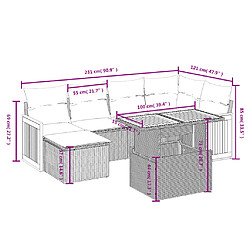 Avis vidaXL Salon de jardin avec coussins 7 pcs beige résine tressée