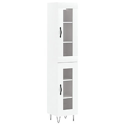 vidaXL Buffet haut Blanc 34,5x34x180 cm Bois d'ingénierie