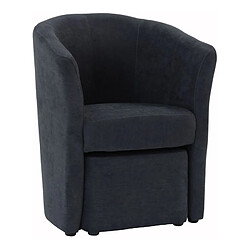 But Fauteuil cabriolet et pouf CLAYTON tissu Soro gris foncé 