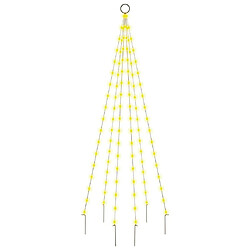 vidaXL Sapin de Noël sur mât de drapeau 108 LED Blanc chaud 180 cm