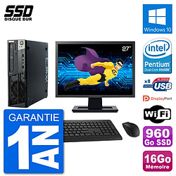 PC Lenovo M92p SFF Ecran 27" Intel G630 RAM 16Go SSD 960Go Windows 10 Wifi · Occasion 