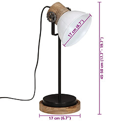 vidaXL Lampe de bureau 25 W blanc 17x17x50 cm E27 pas cher