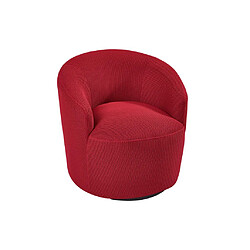 Avis Vente-Unique Fauteuil pivotant en tissu 3D rouge ACERETO