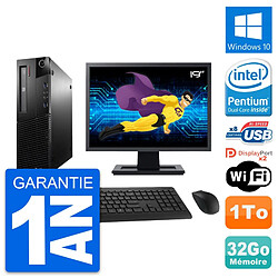 PC Lenovo M93p SFF Ecran 19" Intel G3220 RAM 32Go Disque Dur 1To Windows 10 Wifi - Occasion