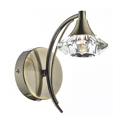 Luminaire Center Applique murale Luther laiton antique et cristal 1 ampoule Coloris : laiton antique Coloris 2 : cristal Profondeur en Cm : 18 Hauteur en Cm : 18 Largeur en Cm : 10 Poids en Kilo : 0.449 Type d'interrupteur : Interrup