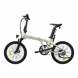 Vélo électrique pliant ADO Air 20 - Moteur 250W Batterie 36V9.6Ah Assisté Autonomie 100KM Freins à Disque Hydrauliques - Blanc Ivoire