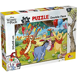 Lisciani - Disney Puzzle Winnie l'Ourson - Puzzle 24 Pièces - Double Face - Verso A Colorier - Jeu Educatif - A partir de 3 ans 