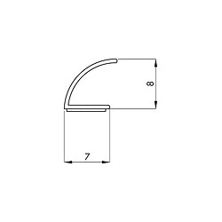 Fp Joint porte 25m - Joint en V auto-adhésif- 1024T blanc -7mm x H 8mm Silicone