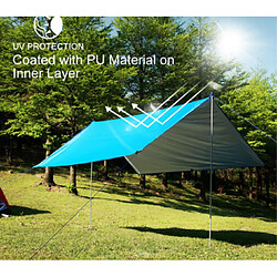 Universal Camouflage extérieur Canopy multifonctionnel imperméable protection solaire Auvent de plage Tente Canopy de plage Sols couverts d'humidité(Bleu)