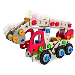 Heros - 100039085 - Jeu Construction Bois - Construction Camion Pompier - 155 Pièces bois