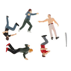 Acheter 13pcs Modèle Figurines Personnages en Couleur Modèle de Figurines de Modélisme Peintes Échelle Ho 1:64