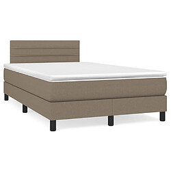 vidaXL Sommier à lattes de lit avec matelas Taupe 120x200 cm Tissu