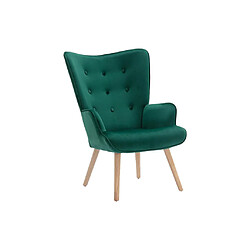 Avis Vente-Unique Fauteuil en velours vert VATELY