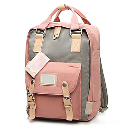 Yonis Sac à dos Voyage Sac à Dos Etudiant Ecole Cartable 38 * 28 * 15 cm Rose Gris YONIS