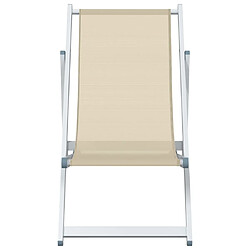 Acheter Maison Chic Lot de 2 Chaises de plage pliantes crème aluminium et textilène -GKD32474