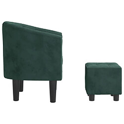 Acheter Maison Chic Fauteuil cabriolet et repose-pieds,Fauteuil luxe pour relax vert foncé velours -MN50566