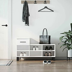 Maison Chic Armoire à Chaussures,Meuble de Rangement à Chaussures Blanc 102x36x60 cm Bois d'ingénierie -MN99927