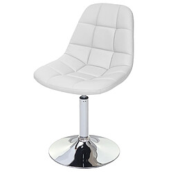 Mendler 2x chaise de salle à manger Cascina, fauteuil pitovante, chrome ~ similicuir blanc