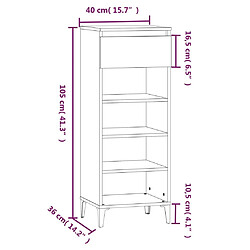 vidaXL Étagère à chaussures Sonoma gris 40x36x105 cm Bois ingénierie pas cher