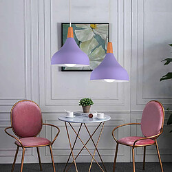 Stoex Lampe À Suspension Moderne Nordique Plafonnier D'Intérieur Lustre Minimaliste Abat-Jour en Métal, Violet Pour Chambre À Coucher, Cuisine, E27