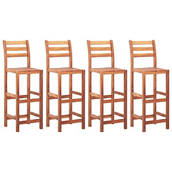 vidaXL Chaises de bar lot de 4 bois d'acacia solide 