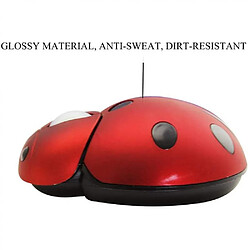 Universal Souris sans fil 2.4G Petit chien mignon en forme de coccinelle 3000dpi Portable Mobile Optical Mouse (rouge)