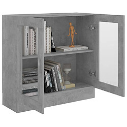 Avis vidaXL Armoire à vitrine Gris béton 82,5x30,5x80 cm Bois d'ingénierie