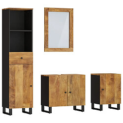 Maison Chic Armoire de Bain | Ensemble de 4 meubles salle de bain bois manguier massif -GKD99270