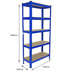 Monstershop Lot de 5 T-Rax 75 cm & Etabli de Travail Q-Rax Bleus