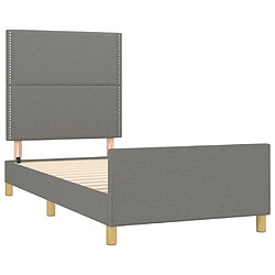 Acheter Maison Chic Cadre/structure de lit avec tête de lit pour adulte - Lit Moderne Chambre Gris foncé 80x200 cm Tissu -MN14491