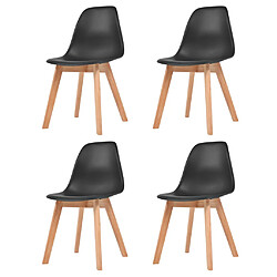 vidaXL Chaises à manger lot de 4 Noir Plastique 