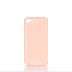 WE Coque de protection GLASS APPLE IPHONE 7/8/SE 2020 Rose poudré: Effet vernis contour mat anti-chocs anti-rayures - rigide