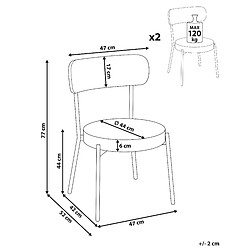 Avis Beliani Chaise de salle à manger Set de 2 Bouclé Noir ALLISON