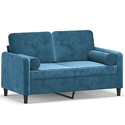 Maison Chic Canapé 2 places avec oreillers,Sofa de Salon,Canapé droit décoratifs bleu 120 cm velours -GKD745195