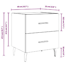 vidaXL Tables de chevet 2 pcs blanc brillant 40x35x47,5 cm pas cher