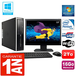 PC HP Compaq 8300 SFF Intel G850 Ram 16Go Disque 2 To Wifi W7 Ecran 19" - Occasion