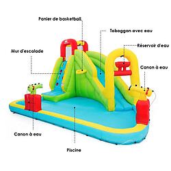 Acheter Decoshop26 Château aire de jeux gonflable grande avec toboggan à l’eau de piscine en plein air 400 x 335 x 230 cm 20_0000445